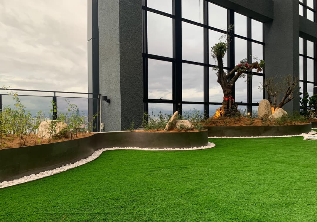 Artificial grass installation at 8th & Stellar in Sri Petaling, view 1