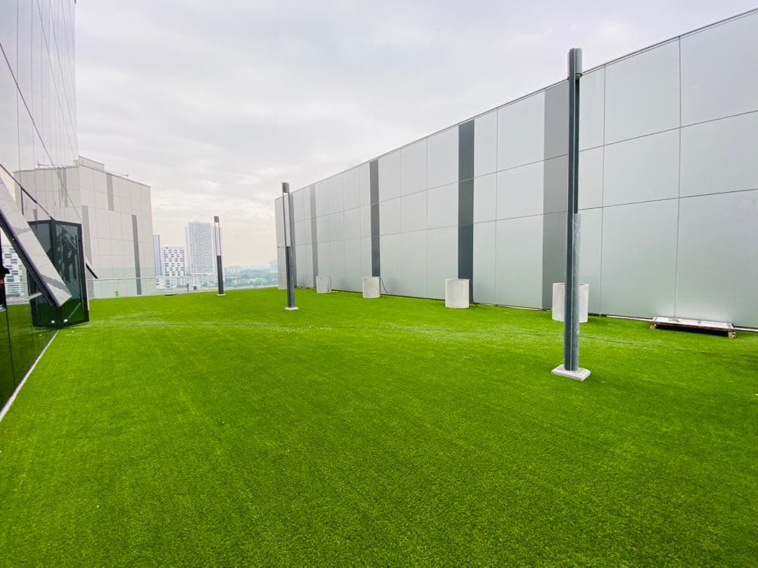 Artificial grass installation at Sunway Square in Subang Jaya, view 1