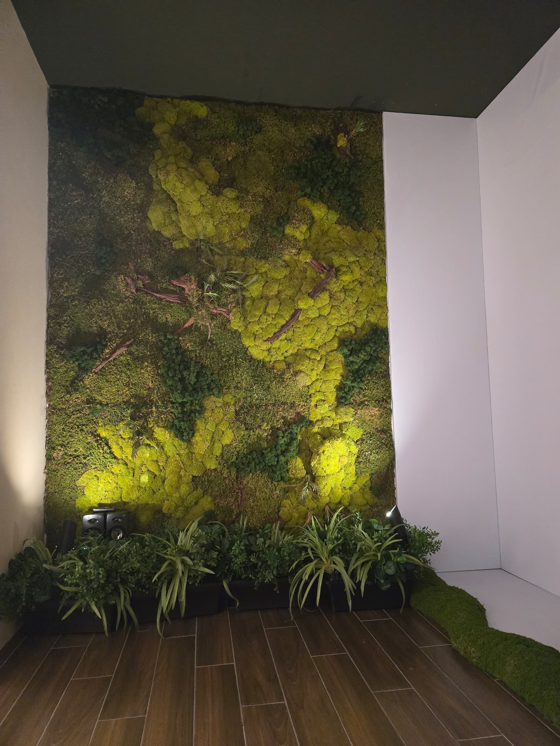 Artificial moss wall installation at Sensoria Sales Gallery in Ampang, view 1